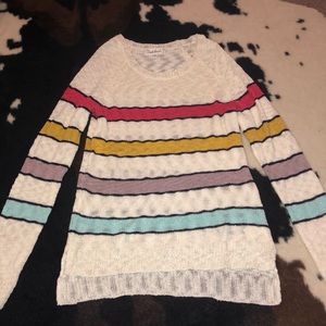 Striped white sweater